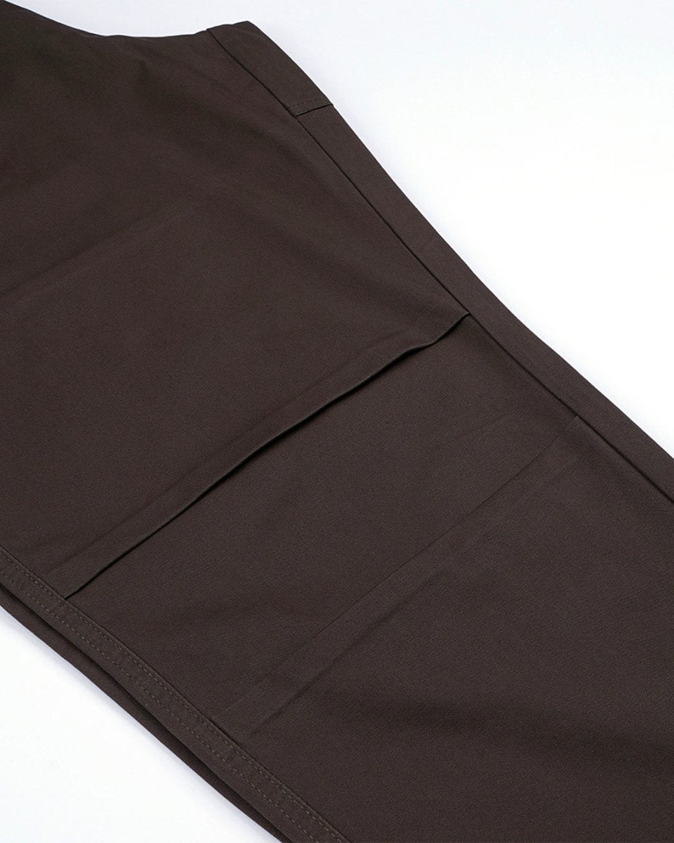 TAILORAEDGE Soft Cotton Relaxed Flexiwaist Pant In Brown