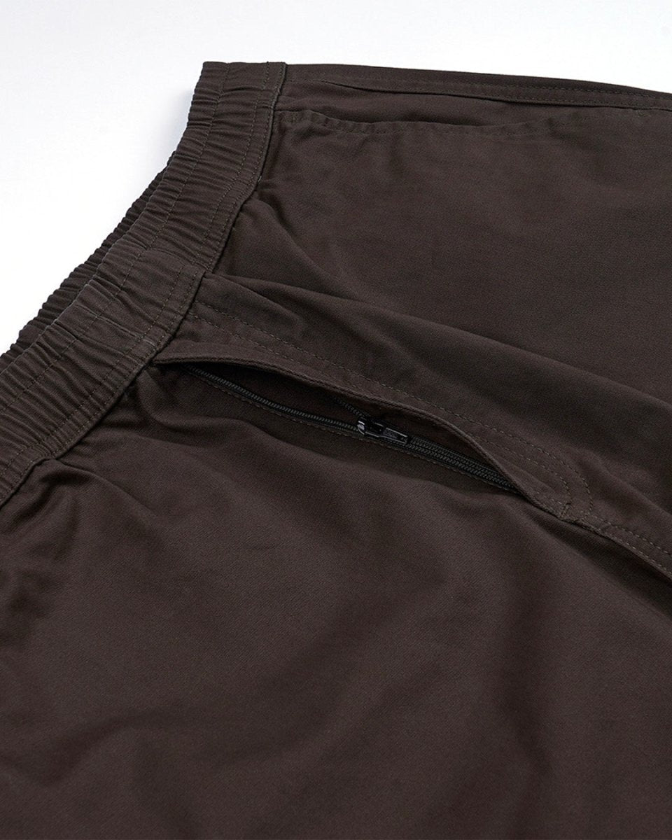 TAILORAEDGE Soft Cotton Relaxed Flexiwaist Pant In Brown