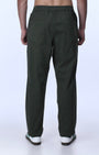 TAILORAEDGE Soft Cotton Relaxed Flexiwaist Pant In Green
