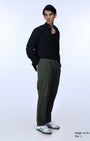 TAILORAEDGE Soft Cotton Relaxed Flexiwaist Pant In Green