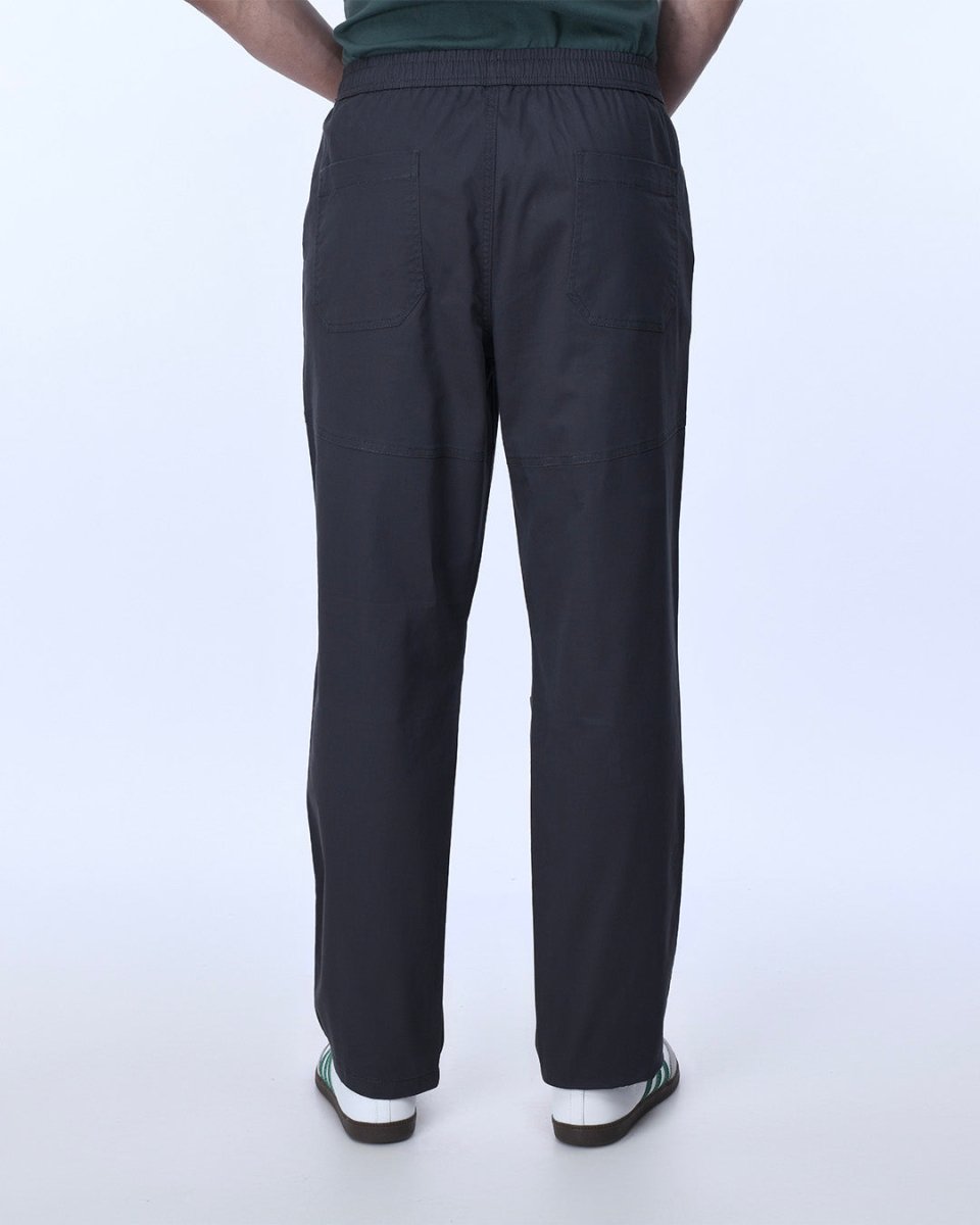 TAILORAEDGE Soft Cotton Relaxed Flexiwaist Pant In Grey