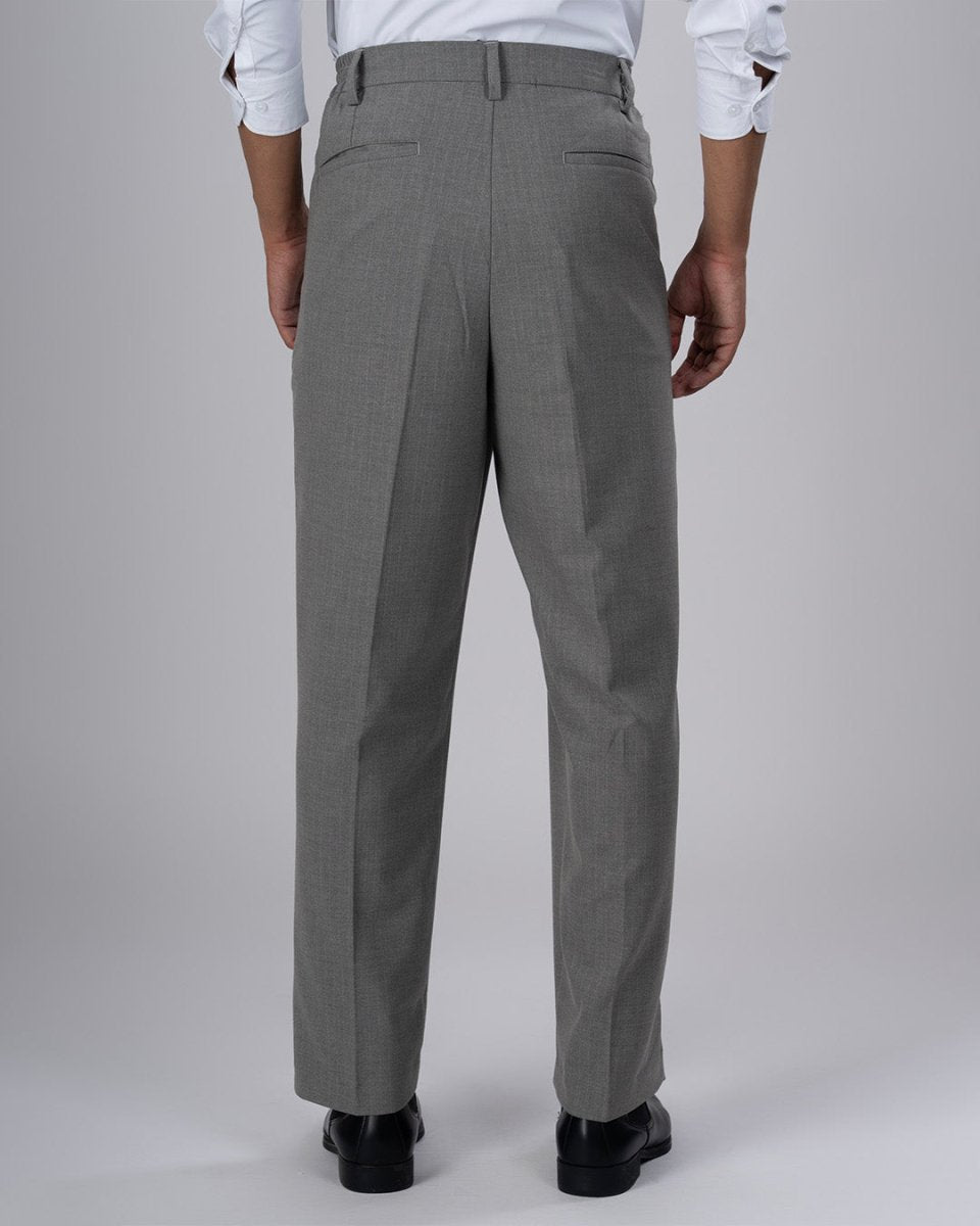 TAILORAEDGE Soft Iron Flexi Pinstriped Relaxed Pants In Grey