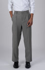 TAILORAEDGE Soft Iron Flexi Pinstriped Relaxed Pants In Grey