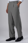 TAILORAEDGE Soft Iron Flexi Pinstriped Relaxed Pants In Grey