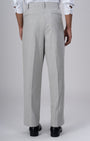 TAILORAEDGE Soft Iron Flexi Pinstriped Relaxed Pants In Light Grey