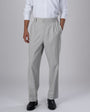TAILORAEDGE Soft Iron Flexi Pinstriped Relaxed Pants In Light Grey