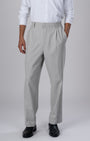 TAILORAEDGE Soft Iron Flexi Pinstriped Relaxed Pants In Light Grey