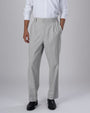TAILORAEDGE Soft Iron Flexi Pinstriped Relaxed Pants In Light Grey
