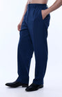 TAILORAEDGE Soft Iron Flexi Relaxed Trouser In Blue