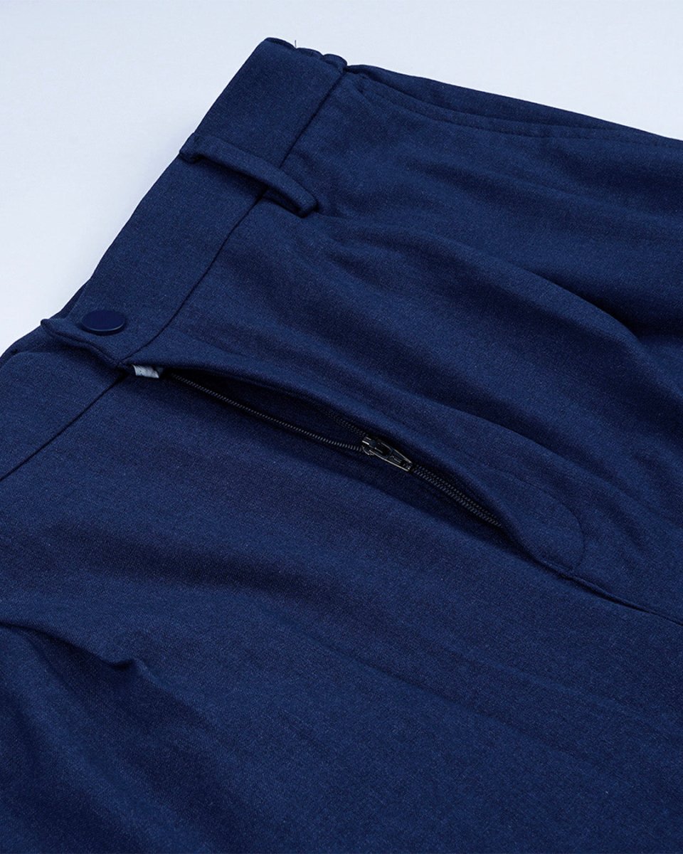 TAILORAEDGE Soft Iron Flexi Relaxed Trouser In Blue