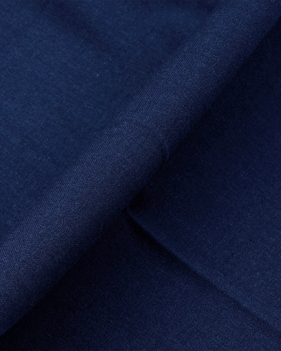 TAILORAEDGE Soft Iron Flexi Relaxed Trouser In Blue