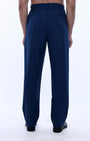 TAILORAEDGE Soft Iron Flexi Relaxed Trouser In Blue