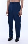 TAILORAEDGE Soft Iron Flexi Relaxed Trouser In Blue