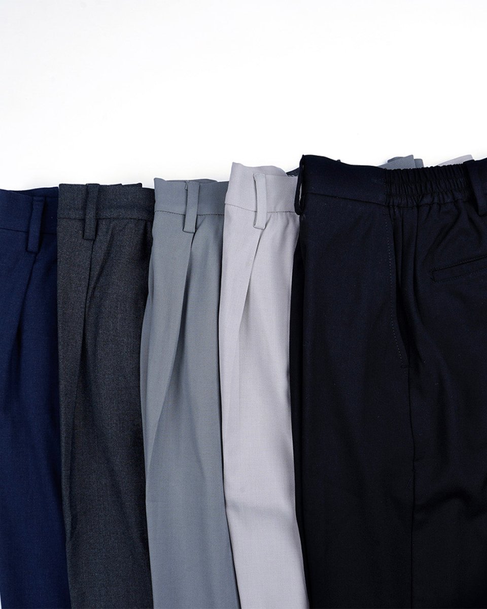 TAILORAEDGE Soft Iron Flexi Relaxed Trouser In Blue