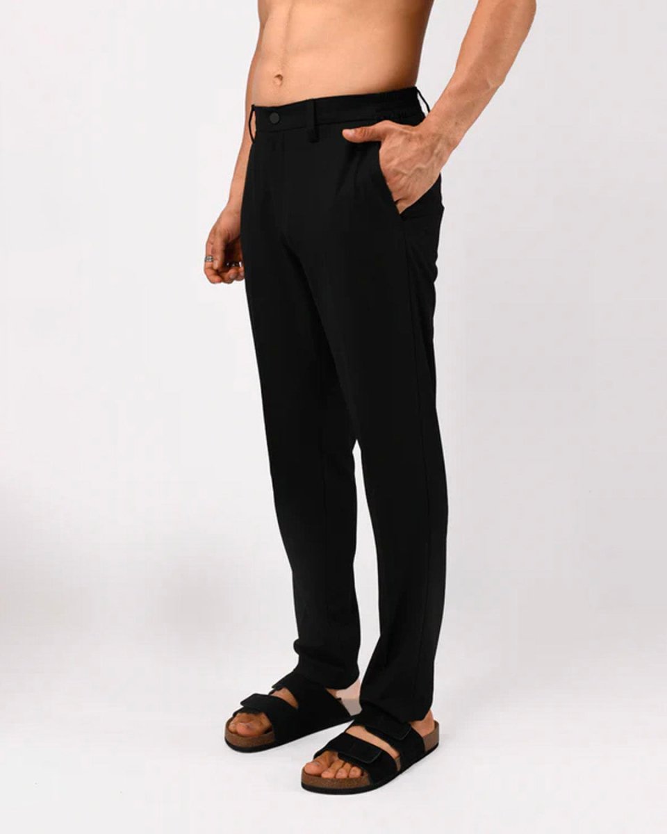 TAILORAEDGE Soft Iron Flexi Tailored Trouser In Black