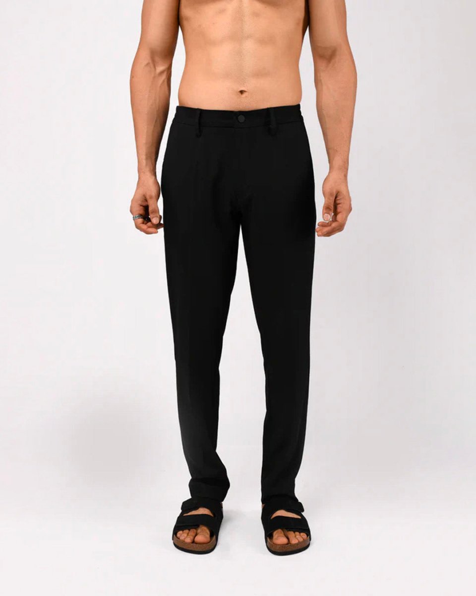 TAILORAEDGE Soft Iron Flexi Tailored Trouser In Black