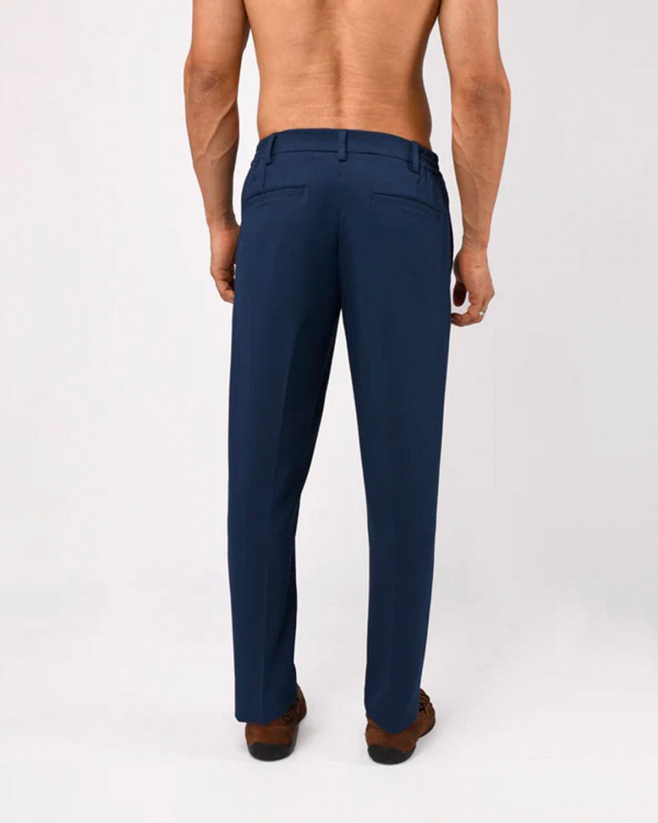 TAILORAEDGE Soft Iron Flexi Tailored Trouser In Blue