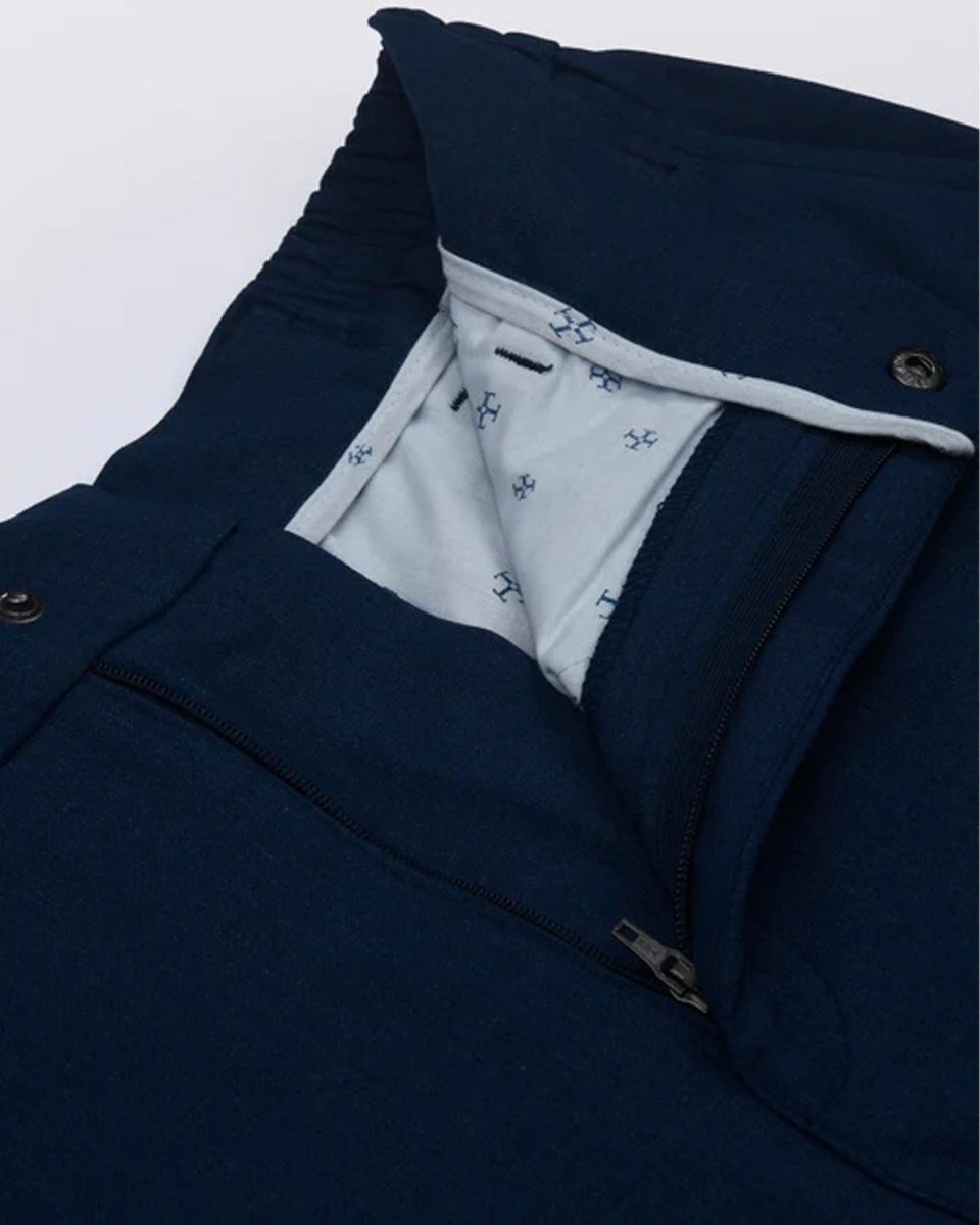 TAILORAEDGE Soft Iron Flexi Tailored Trouser In Blue