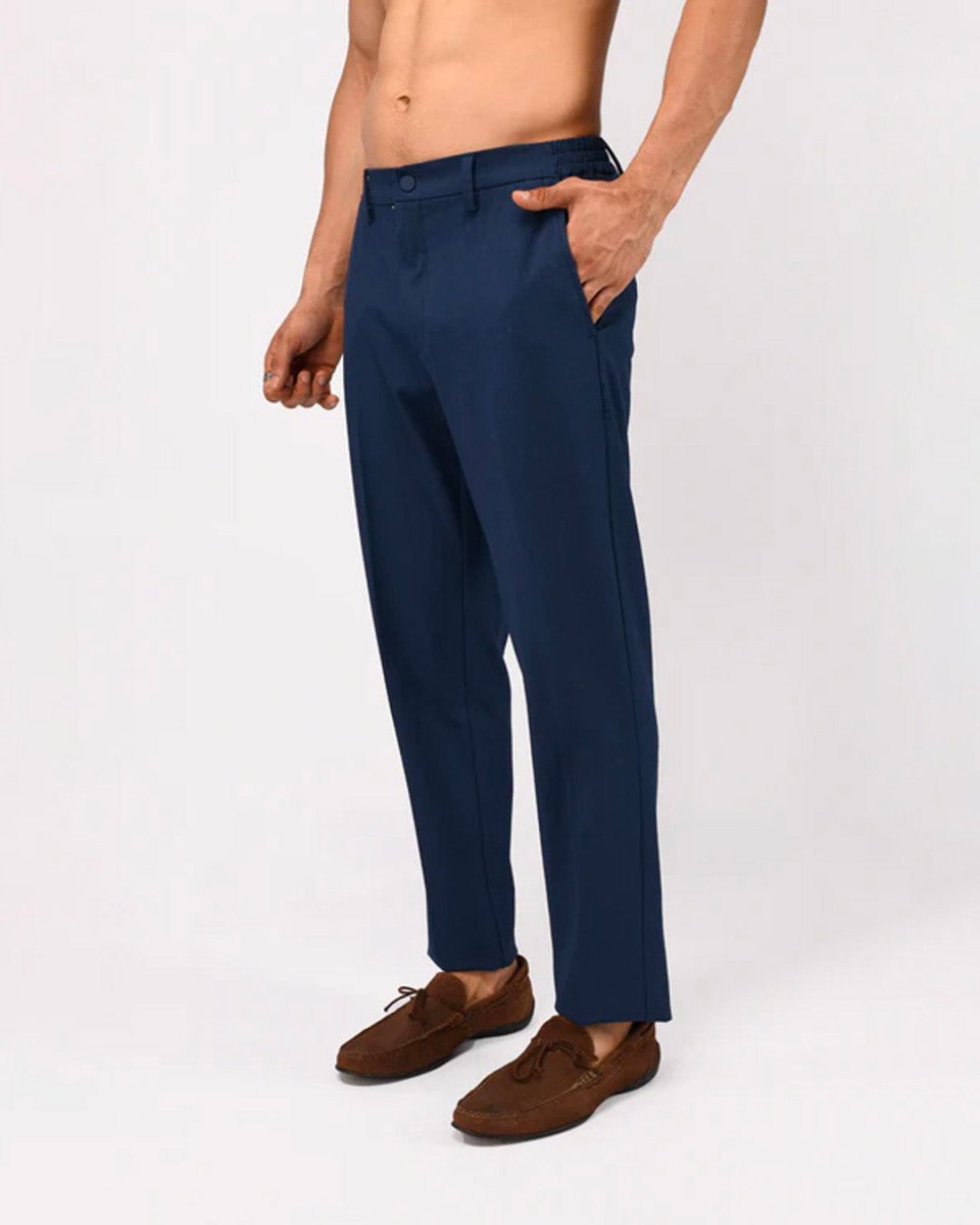 TAILORAEDGE Soft Iron Flexi Tailored Trouser In Blue