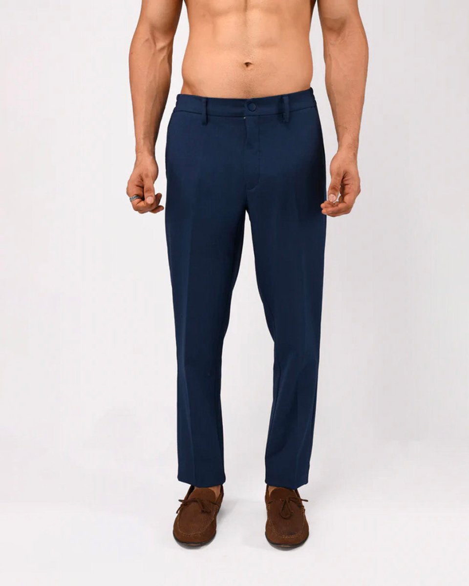 TAILORAEDGE Soft Iron Flexi Tailored Trouser In Blue