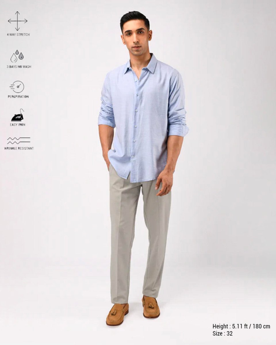 TAILORAEDGE Soft Iron Flexi Tailored Trouser In Cream