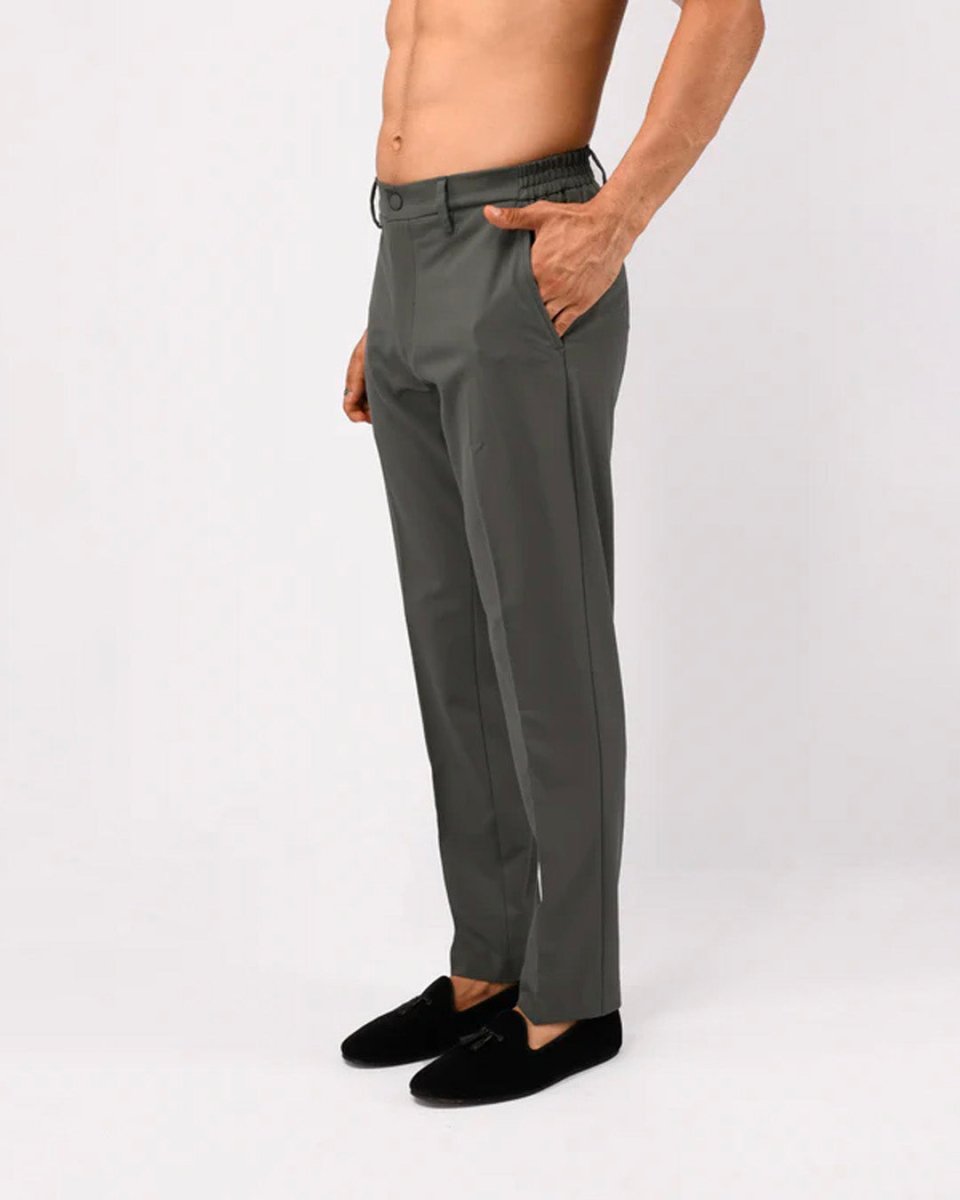 TAILORAEDGE Soft Iron Flexi Tailored Trouser In Grey
