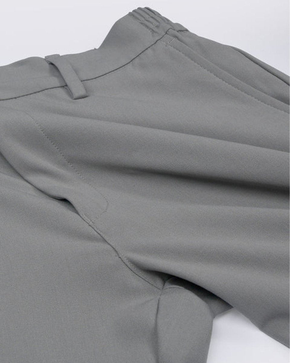 TAILORAEDGE Soft Iron Flexi Tailored Trouser In Light Grey