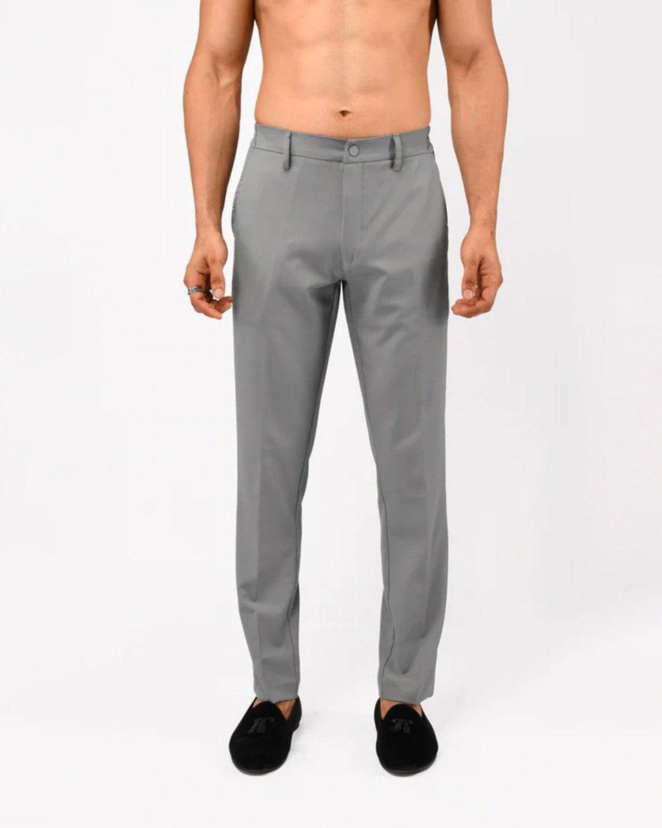 TAILORAEDGE Soft Iron Flexi Tailored Trouser In Light Grey