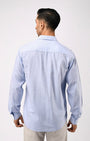 TAILORAEDGE Soft Lyocell Melange Shirt In Blue