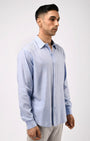TAILORAEDGE Soft Lyocell Melange Shirt In Blue