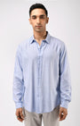 TAILORAEDGE Soft Lyocell Melange Shirt In Blue