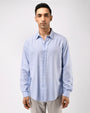 TAILORAEDGE Soft Lyocell Melange Shirt In Blue