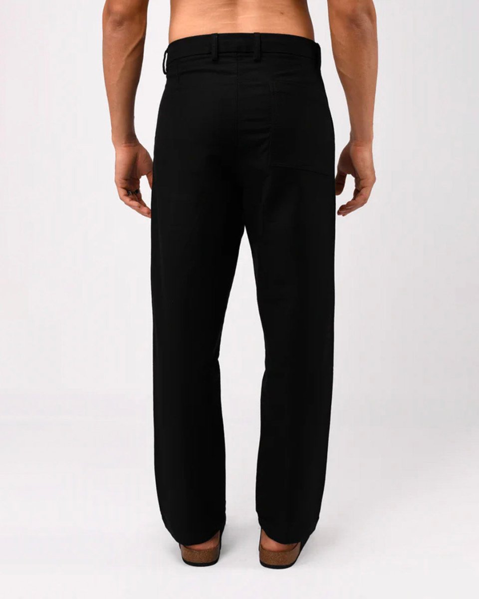 TAILORAEDGE Soft Modal Relaxed Trouser In Black
