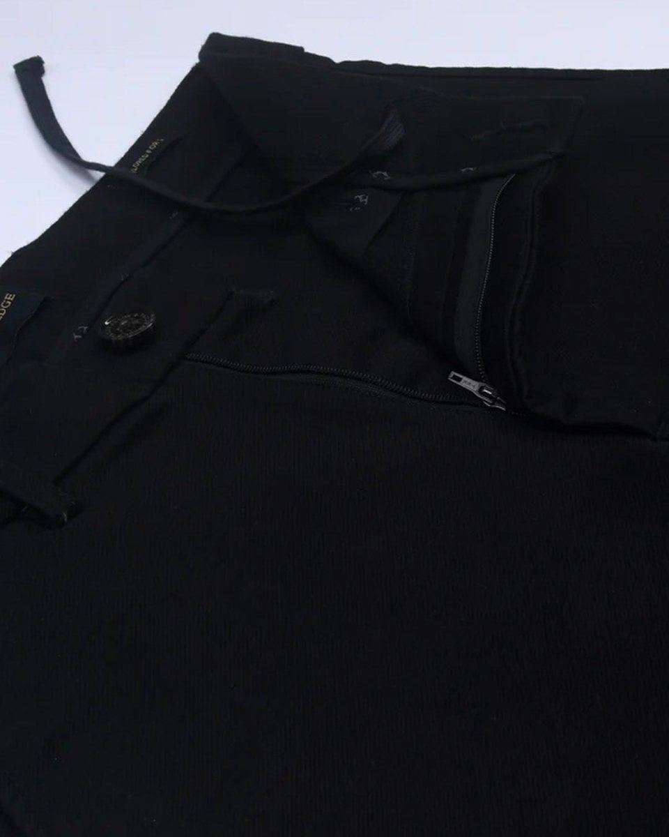 TAILORAEDGE Soft Modal Relaxed Trouser In Black