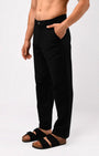 TAILORAEDGE Soft Modal Relaxed Trouser In Black