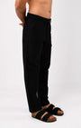 TAILORAEDGE Soft Modal Relaxed Trouser In Black