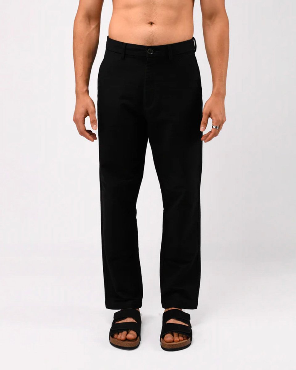 TAILORAEDGE Soft Modal Relaxed Trouser In Black