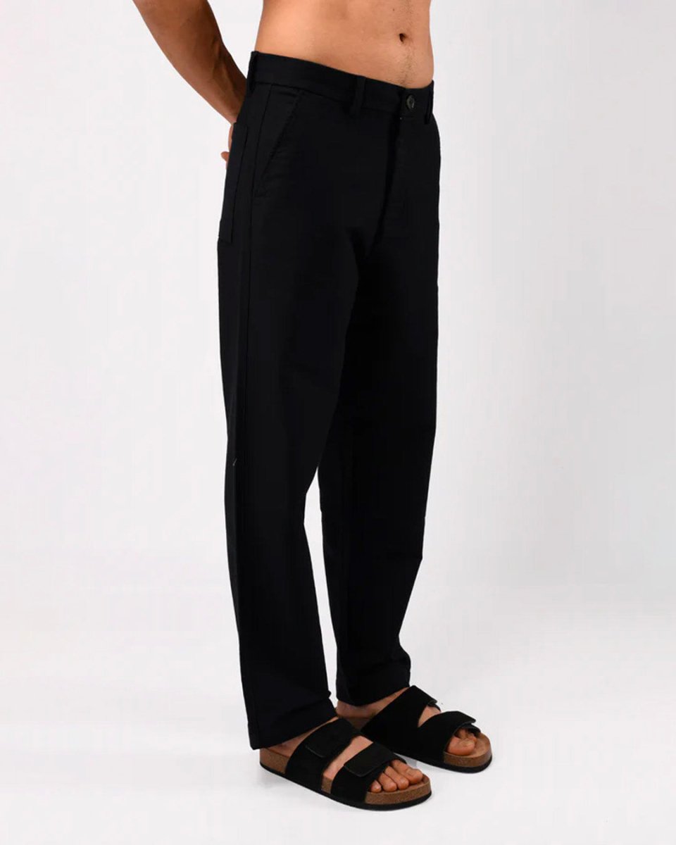 TAILORAEDGE Soft Modal Relaxed Trouser In Blue