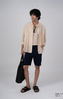 TAILORAEDGE Soft Nylon Relaxed Over - Shirt In Beige