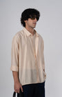 TAILORAEDGE Soft Nylon Relaxed Over - Shirt In Beige