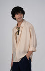 TAILORAEDGE Soft Nylon Relaxed Over - Shirt In Beige