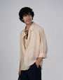 TAILORAEDGE Soft Nylon Relaxed Over - Shirt In Beige