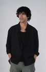 TAILORAEDGE Soft Nylon Relaxed Over - Shirt In Black
