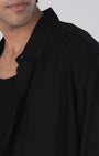 TAILORAEDGE Soft Nylon Relaxed Over - Shirt In Black