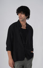 TAILORAEDGE Soft Nylon Relaxed Over - Shirt In Black