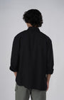 TAILORAEDGE Soft Nylon Relaxed Over - Shirt In Black
