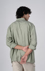 TAILORAEDGE Soft Nylon Relaxed Over - Shirt In Green