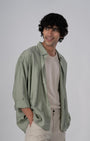 TAILORAEDGE Soft Nylon Relaxed Over - Shirt In Green