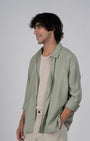 TAILORAEDGE Soft Nylon Relaxed Over - Shirt In Green
