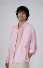TAILORAEDGE Soft Nylon Relaxed Over - Shirt In Pink